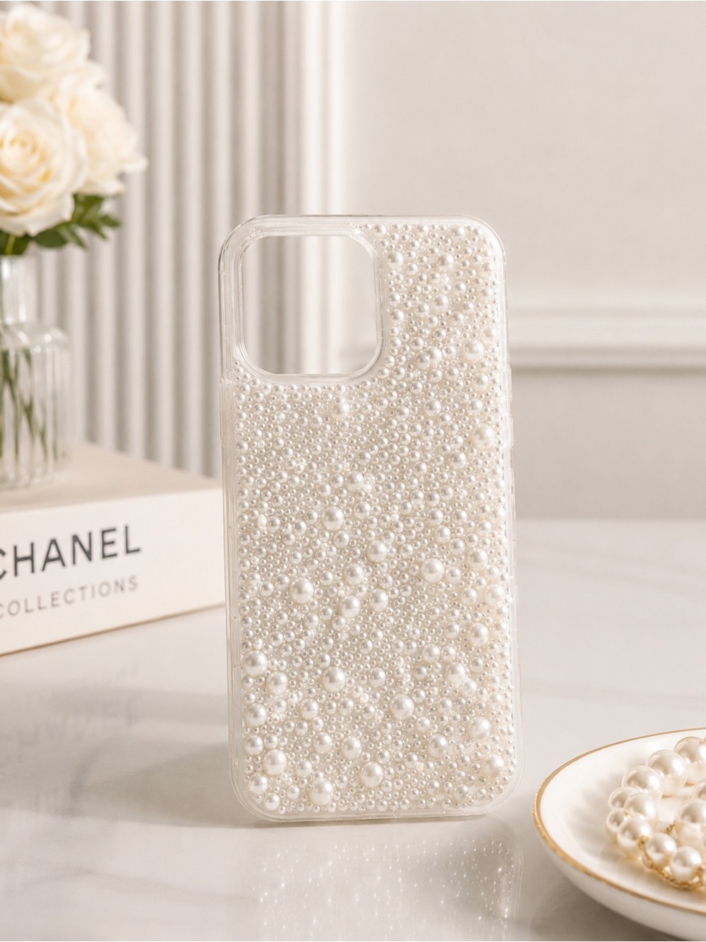 Custom Pearl White Phone Case 13 pro